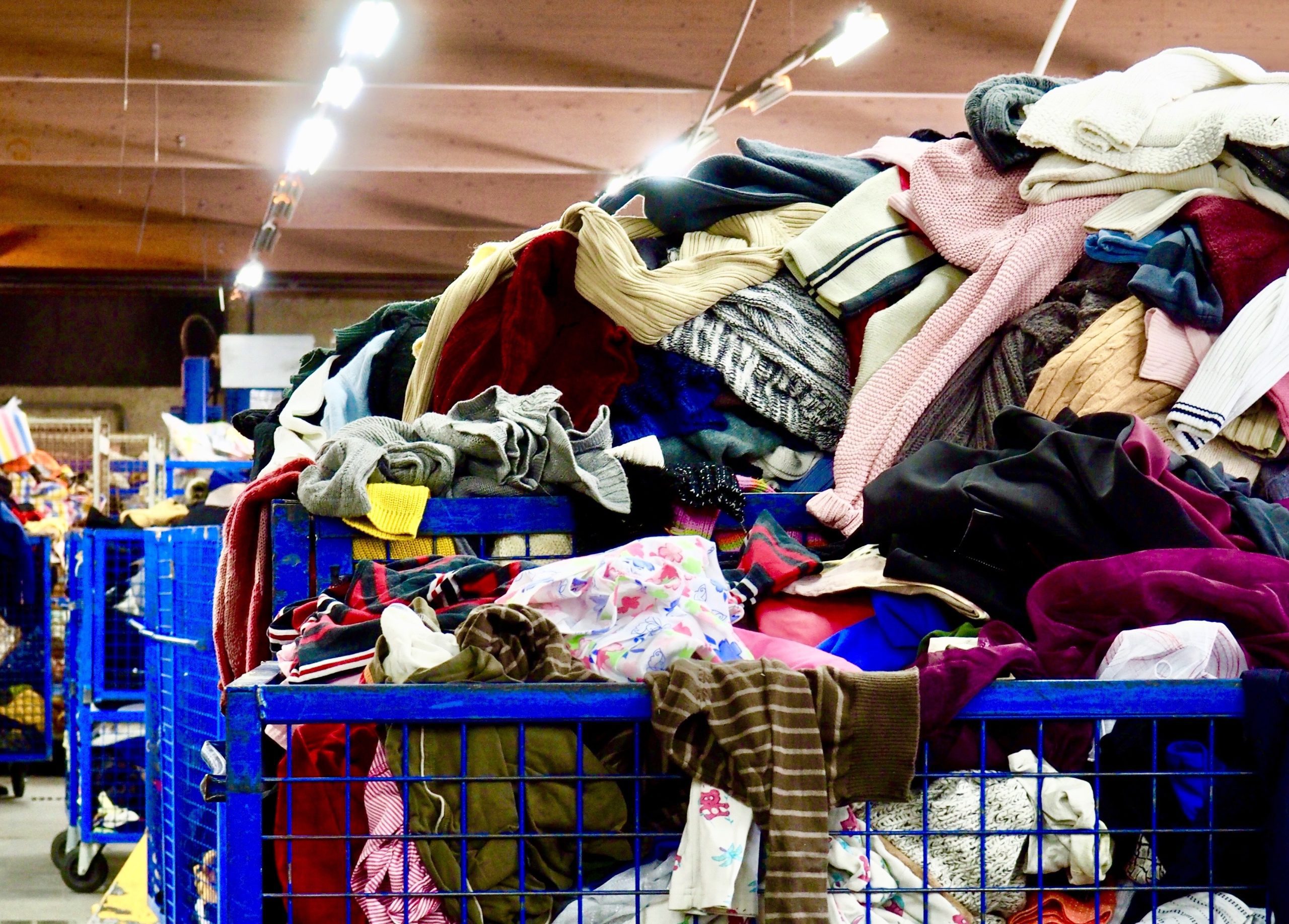 pile déchets textiles